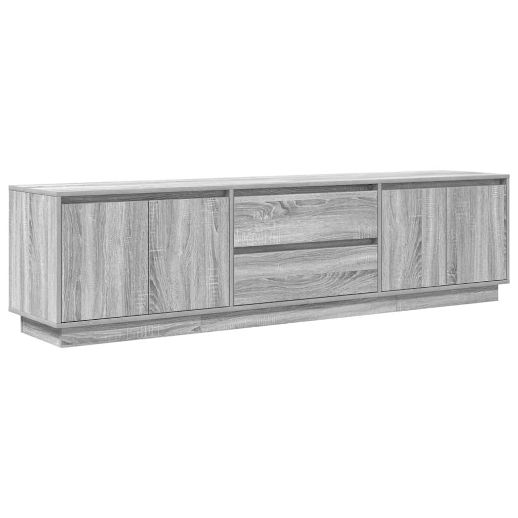 Modern Wooden Large 76 Inch TV Tele Stand Unit Cabinet With LED Lights & Storage