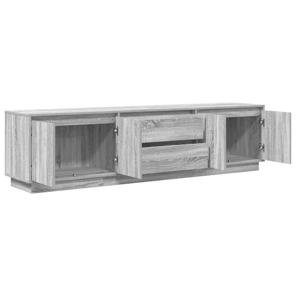Modern Wooden Large 76 Inch TV Tele Stand Unit Cabinet With LED Lights & Storage