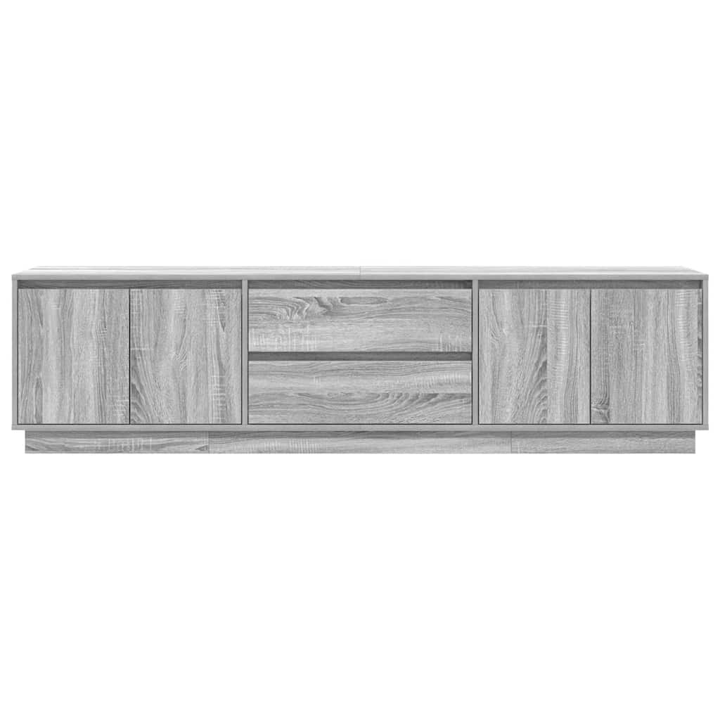 Modern Wooden Large 76 Inch TV Tele Stand Unit Cabinet With LED Lights & Storage