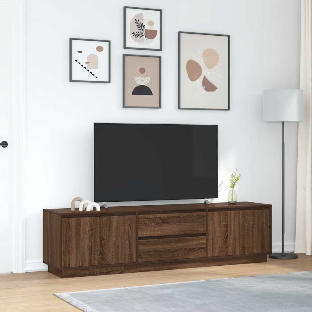 Modern Wooden Large 76 Inch TV Tele Stand Unit Cabinet With LED Lights & Storage