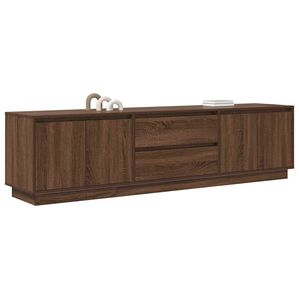 Modern Wooden Large 76 Inch TV Tele Stand Unit Cabinet With LED Lights & Storage