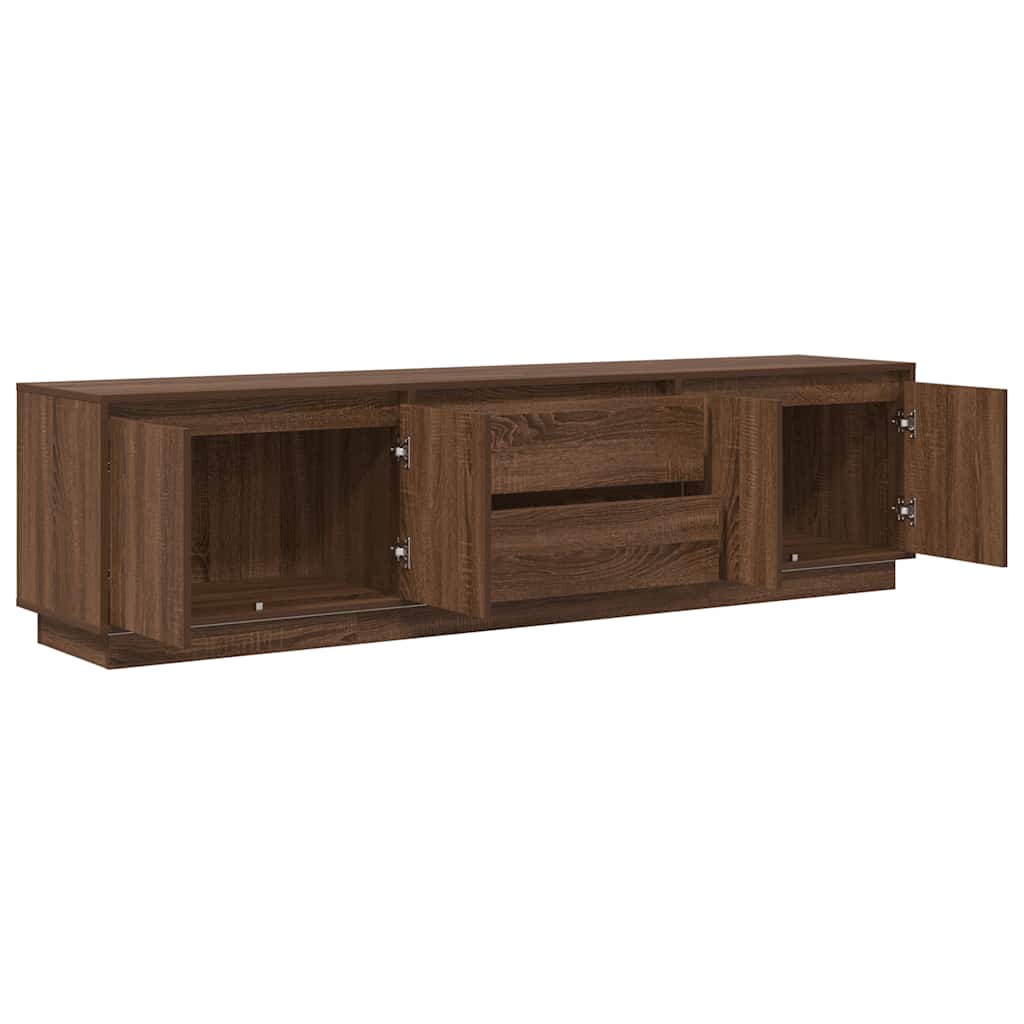 Modern Wooden Large 76 Inch TV Tele Stand Unit Cabinet With LED Lights & Storage