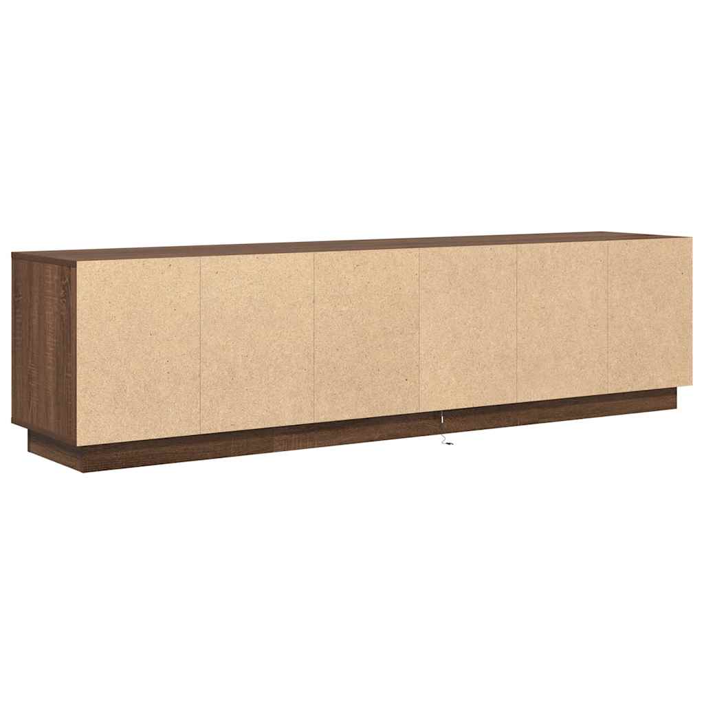 Modern Wooden Large 76 Inch TV Tele Stand Unit Cabinet With LED Lights & Storage