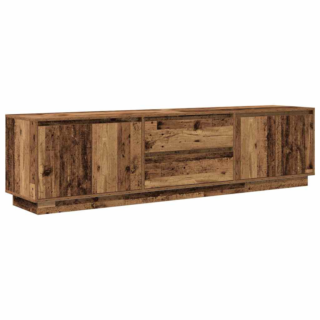 Modern Wooden Large 76 Inch TV Tele Stand Unit Cabinet With LED Lights & Storage
