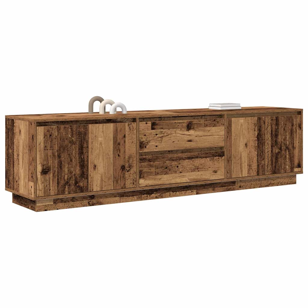 Modern Wooden Large 76 Inch TV Tele Stand Unit Cabinet With LED Lights & Storage