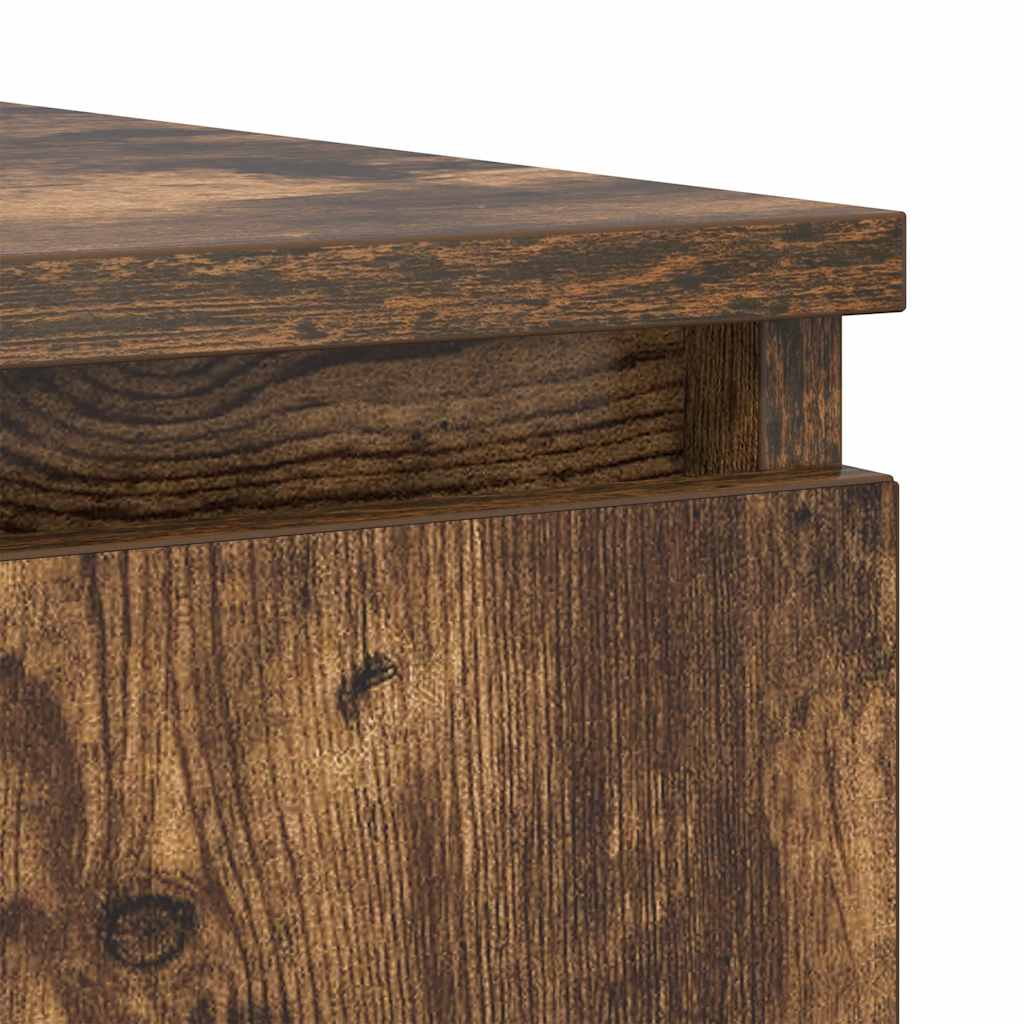 Sideboard with Drawers Smoked Oak 100.5x35x76 cm Engineered Wood
