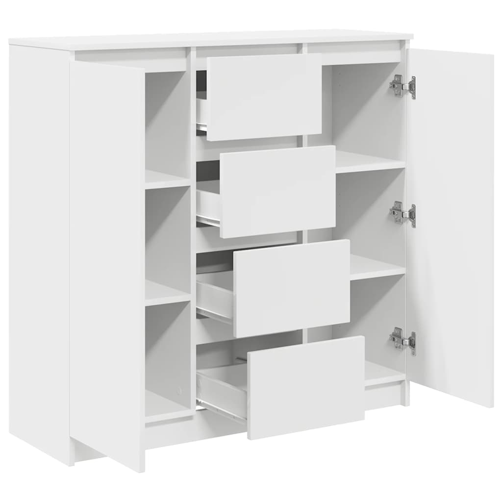 Sideboard with Drawers White 100.5x35x98.5 cm Engineered Wood