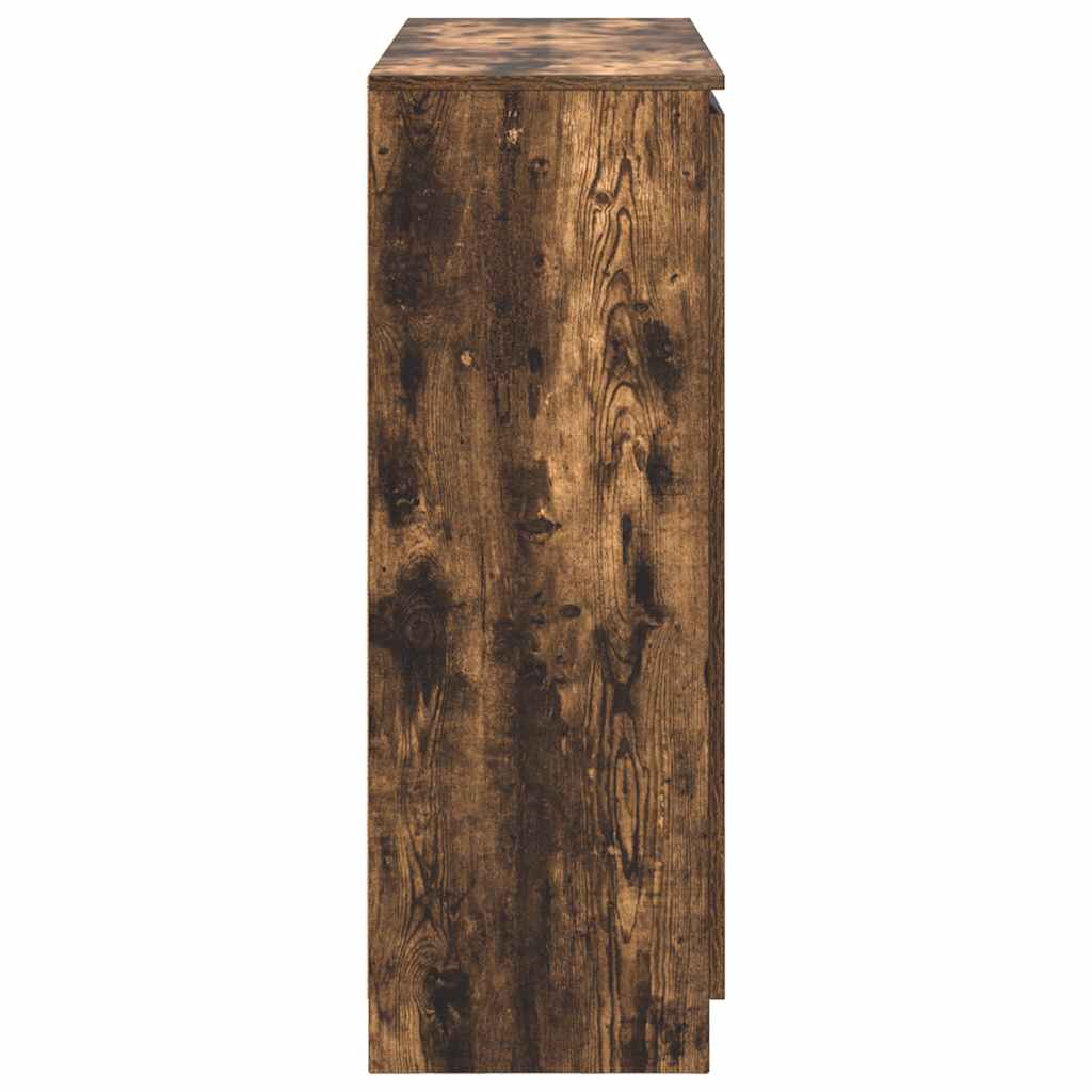 Sideboard with Drawers Smoked Oak 100.5x35x98.5 cm Engineered Wood