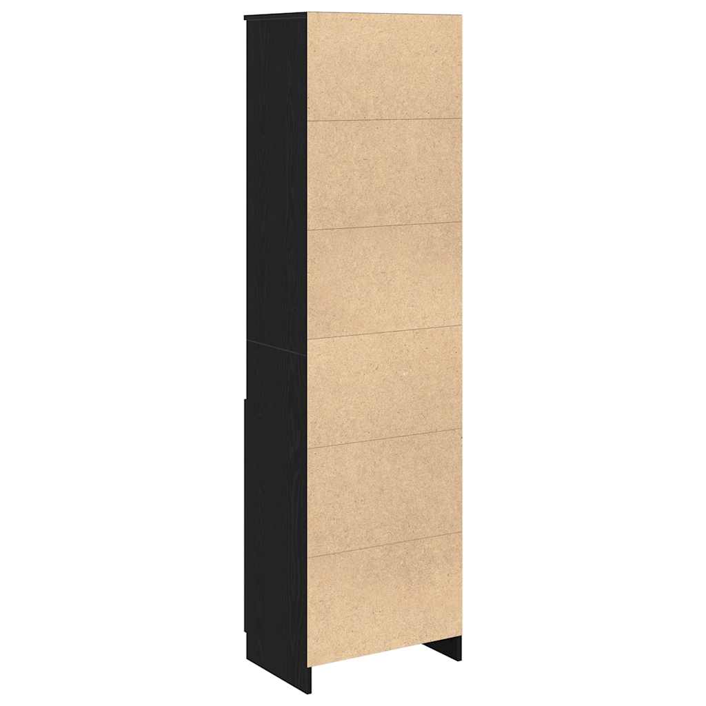Highboard Black Oak 50x35x180 cm Engineered Wood