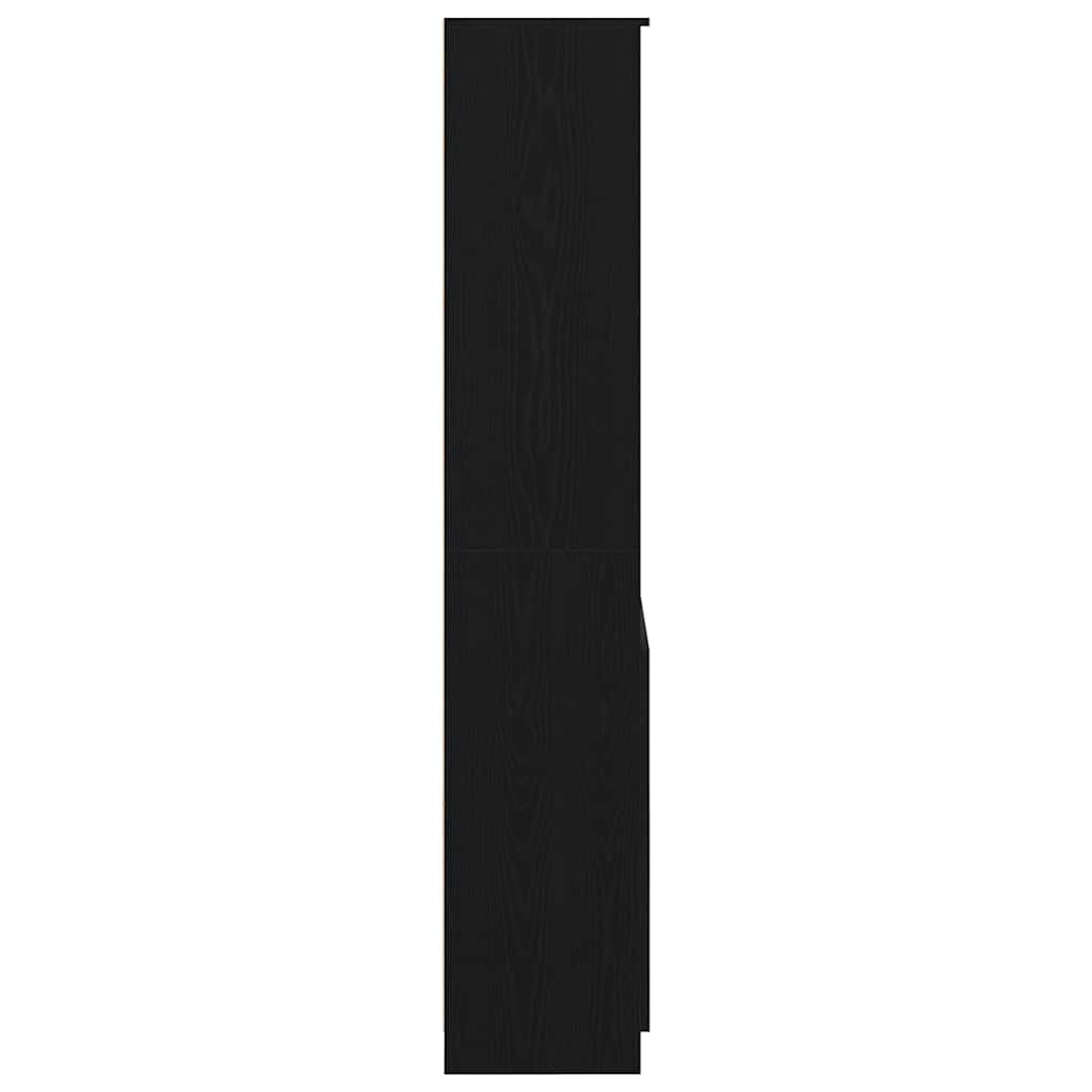 Highboard Black Oak 70x35x180 cm Engineered Wood
