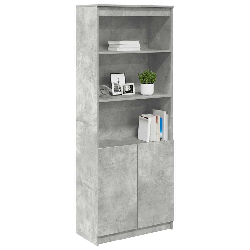 Highboard Concrete Grey 70x35x180 cm Engineered Wood