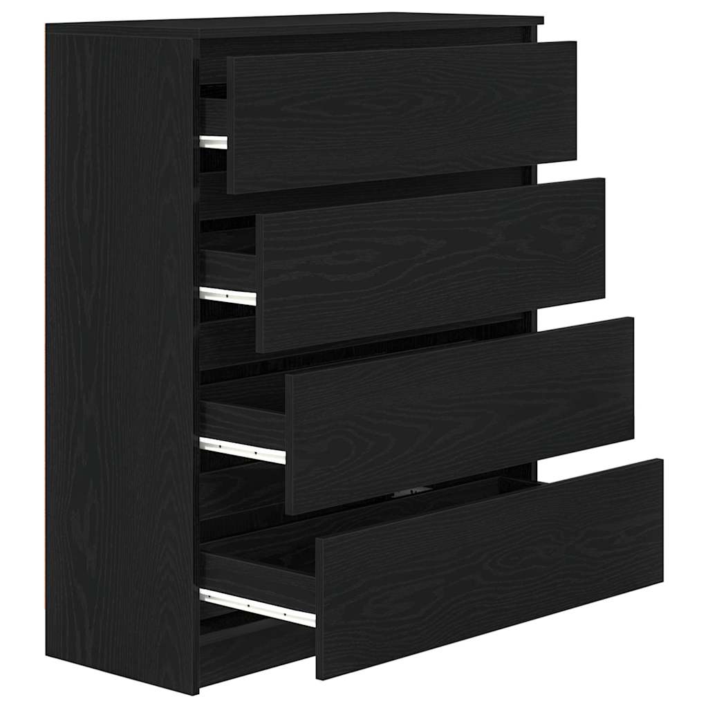 Sideboard Black Oak 80x35x99 cm Engineered Wood