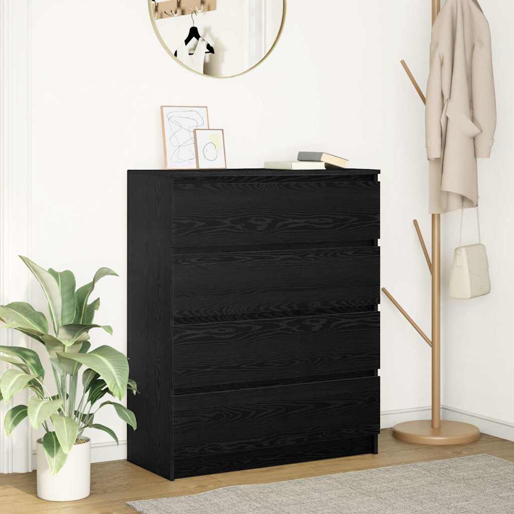 Sideboard Black Oak 80x35x99 cm Engineered Wood