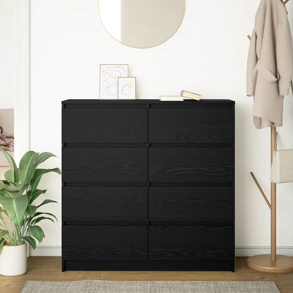 Sideboard Black Oak 100x35x99 cm Engineered Wood