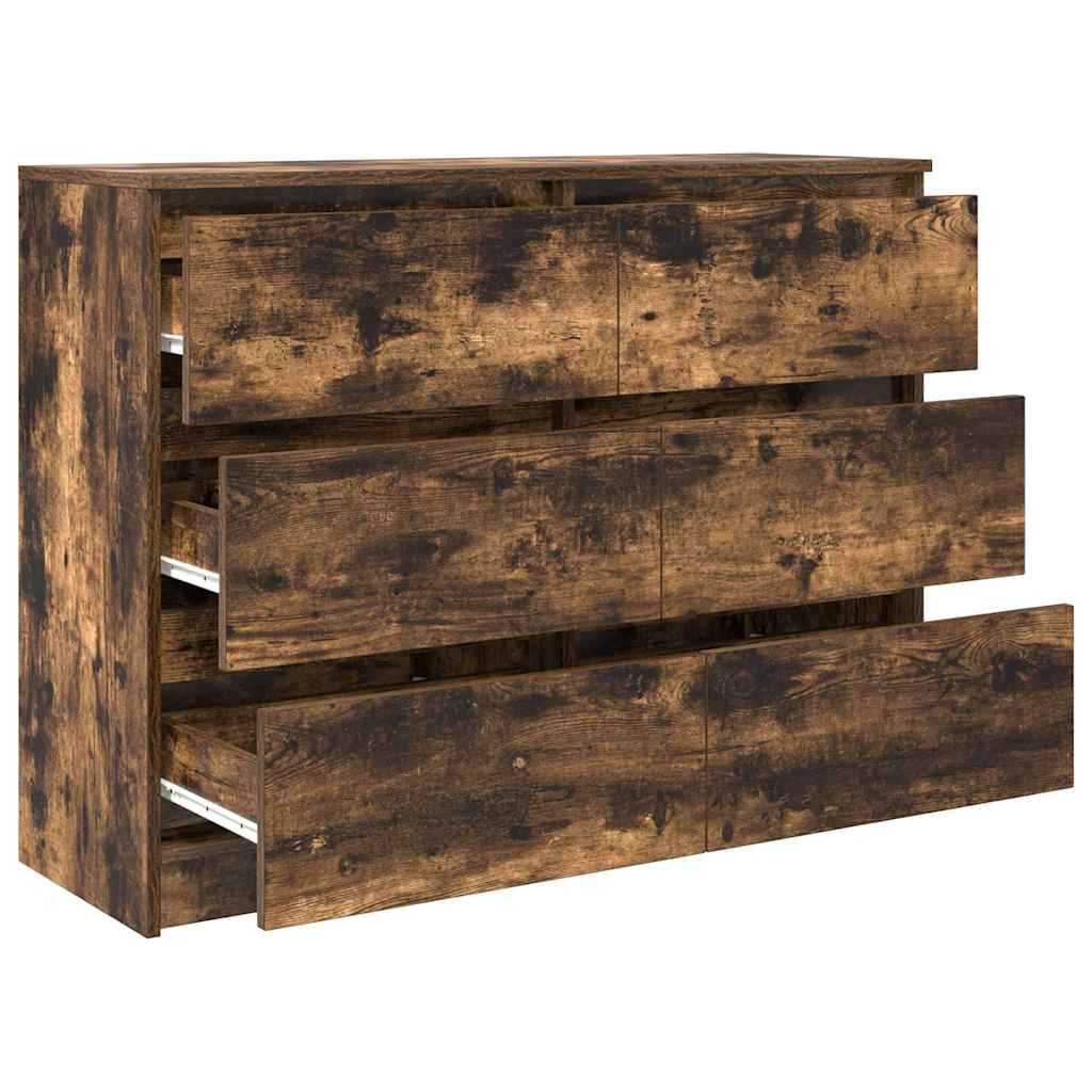 Sideboard Smoked Oak 100x35x76 cm Engineered Wood