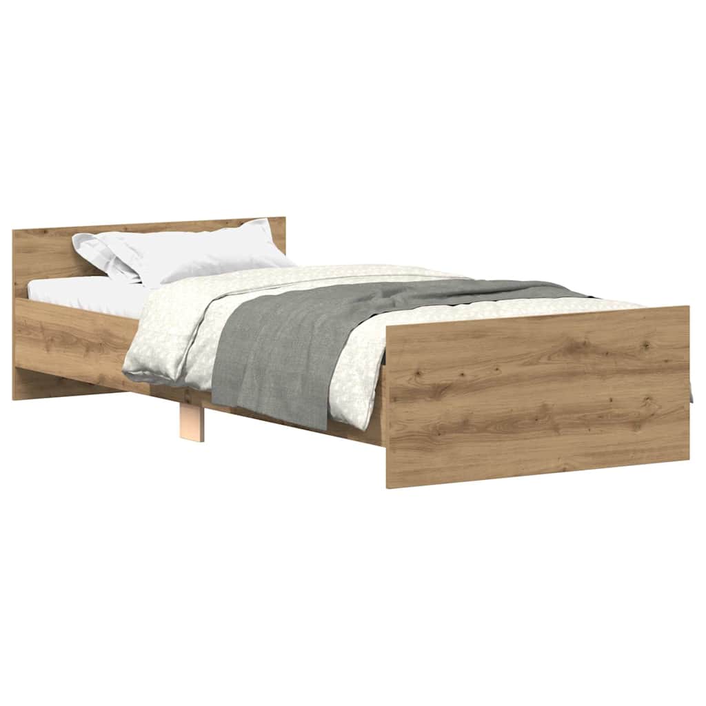 Modern Wooden Single Size 90cm Bed Frame Base With Headboard & Footboard