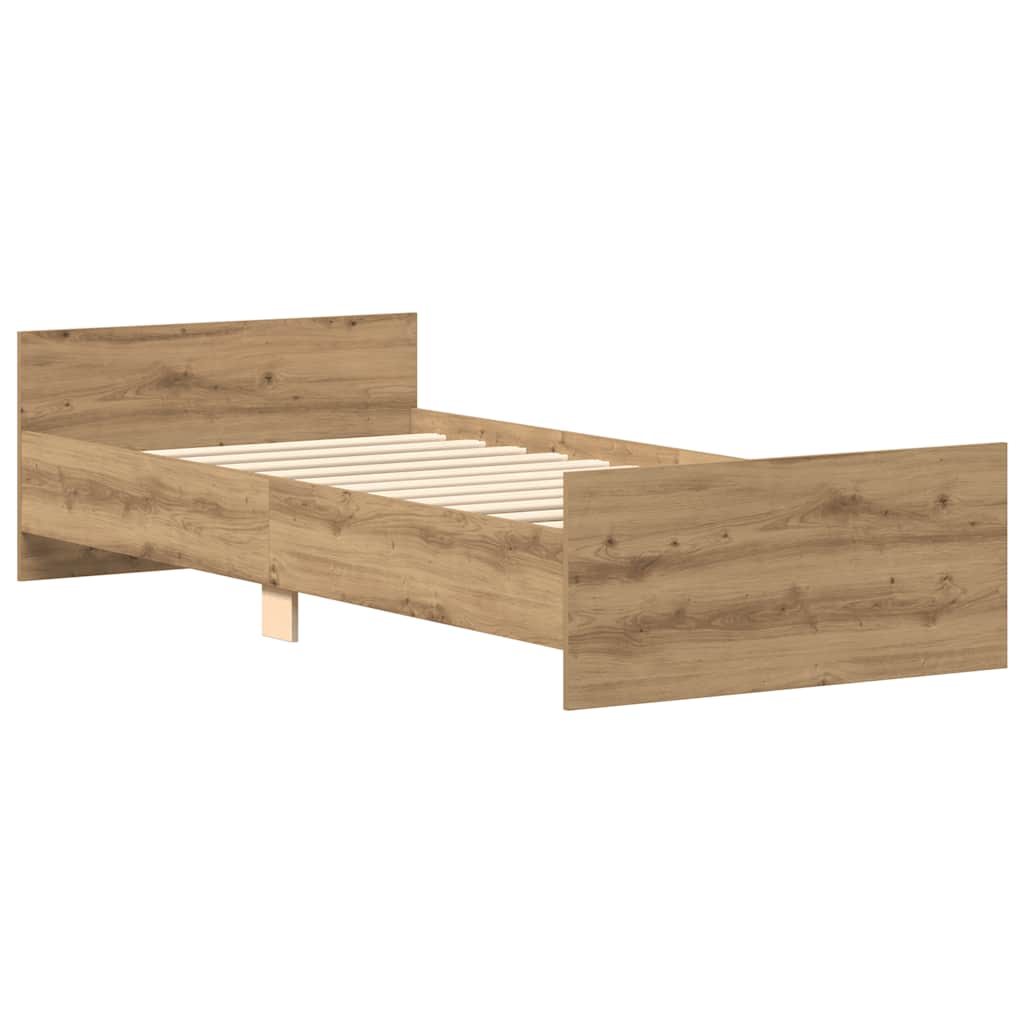 Modern Wooden Single Size 90cm Bed Frame Base With Headboard & Footboard