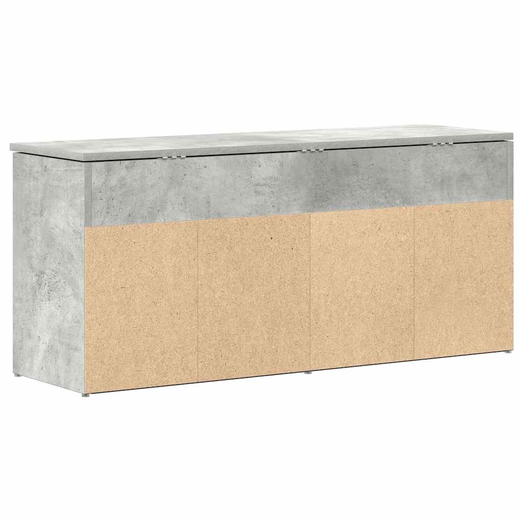 Shoe Bench Concrete Grey 102x30.5x45 cm Engineered Wood