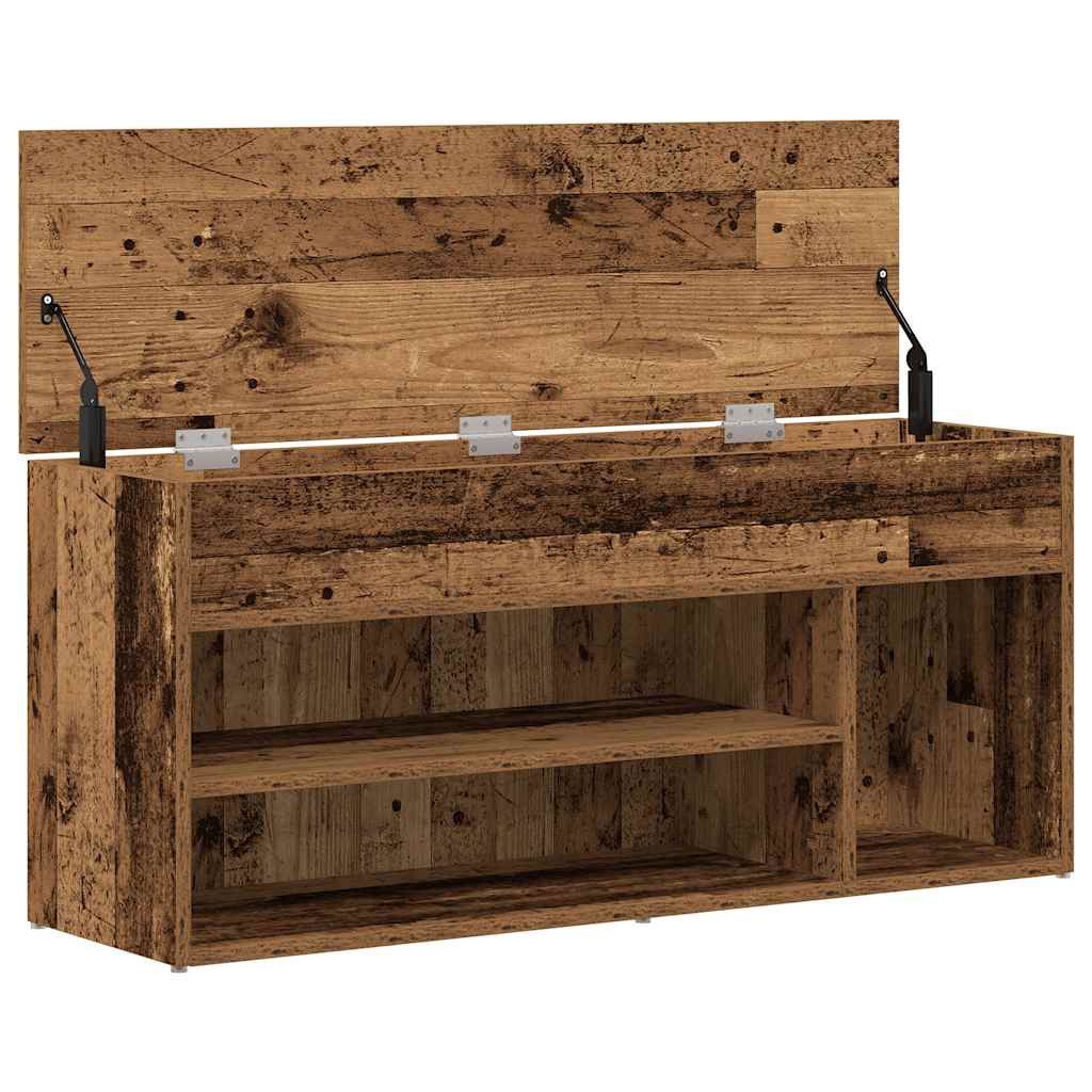 Shoe Bench Old Wood 102x30.5x45 cm Engineered Wood