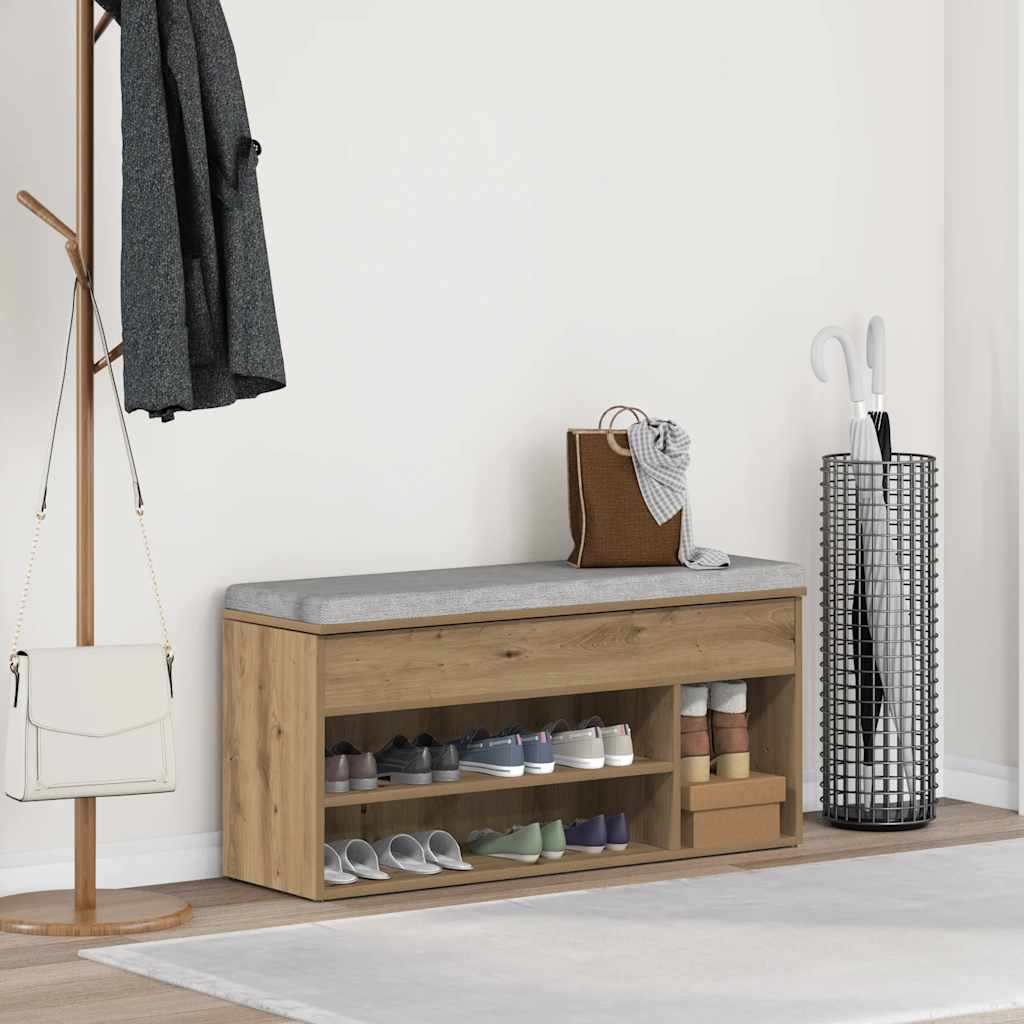 Shoe Bench Artisan Oak 102x30.5x45 cm Engineered Wood