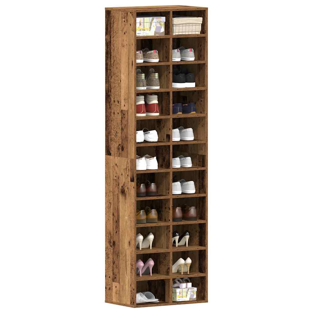 Modern Wooden Large Open Shoe Storage Cabinet Unit With 22 Compartments