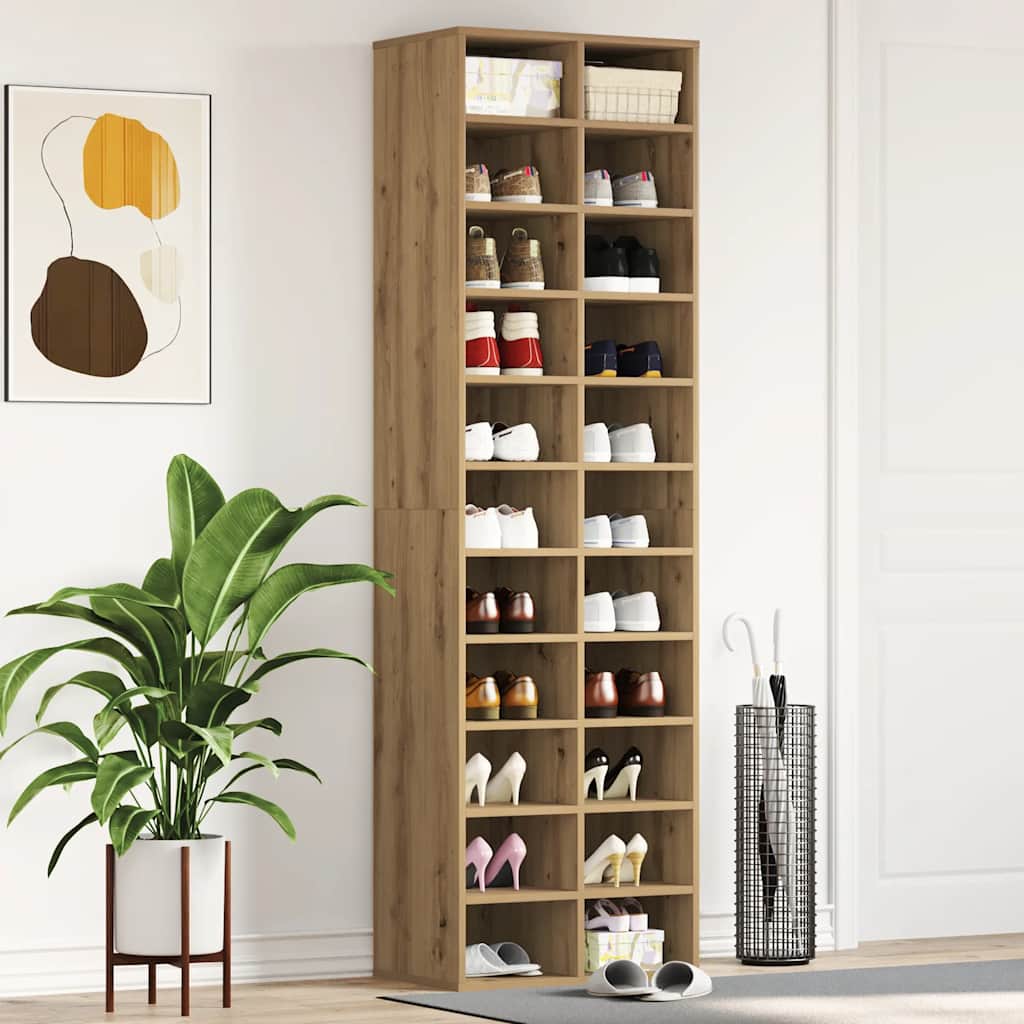Modern Wooden Large Open Shoe Storage Cabinet Unit With 22 Compartments