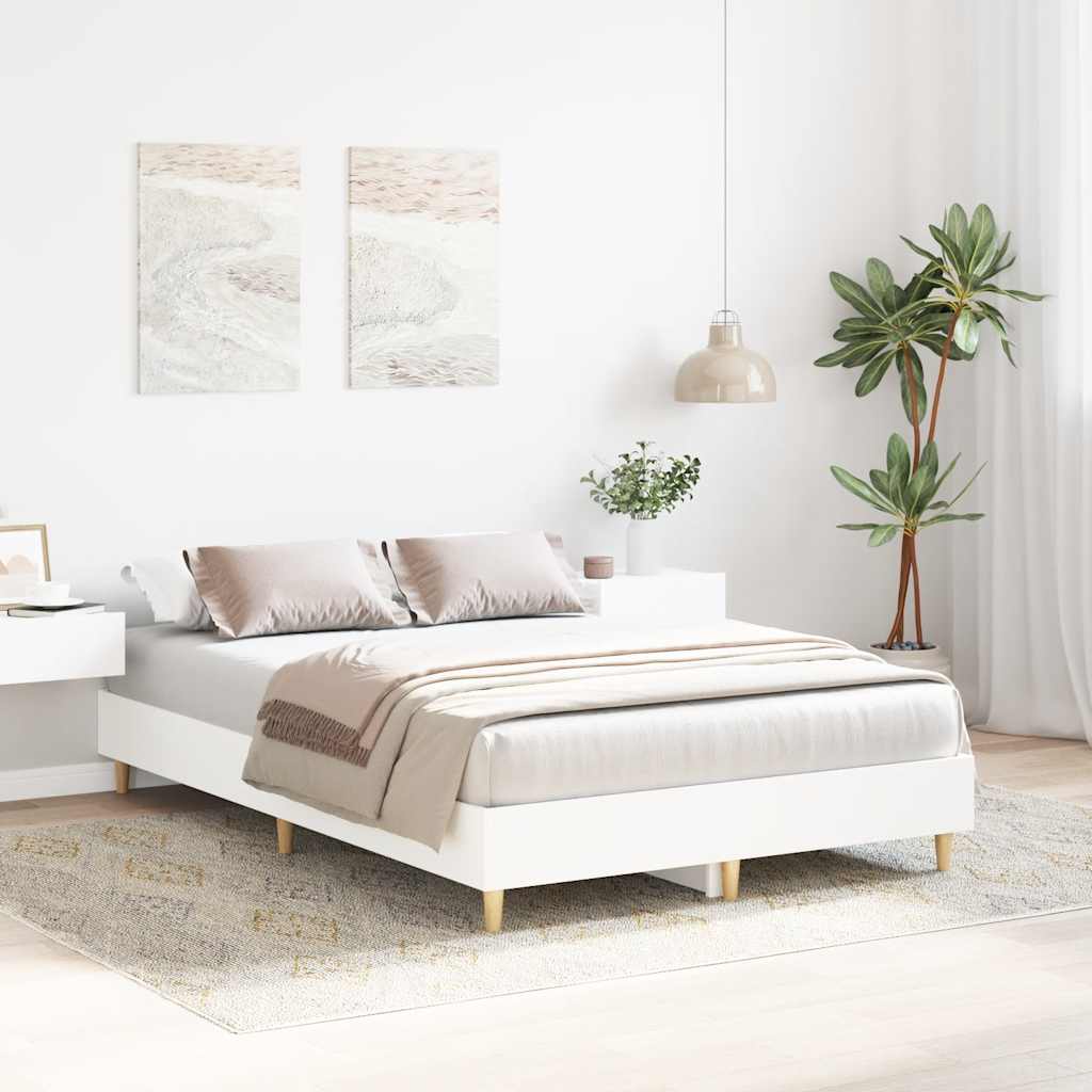 Bed Frame No Mattress White 120x200 cm Engineered Wood