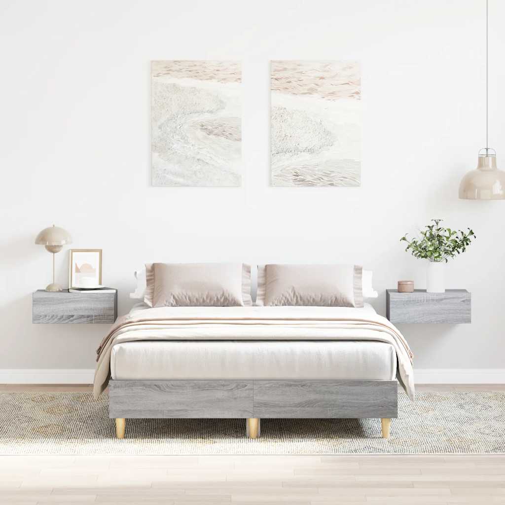 Bed Frame No Mattress Grey Sonoma 120x200 cm Engineered Wood