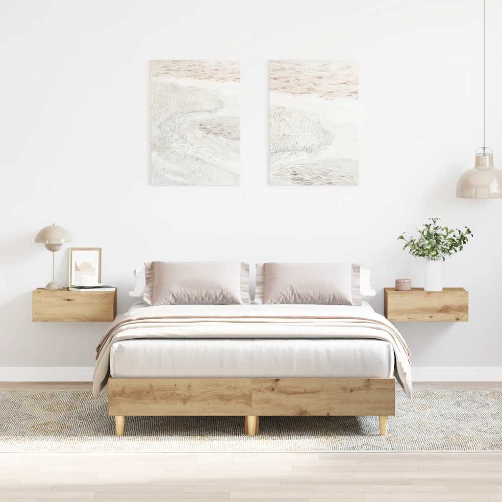 Bed Frame No Mattress Artisan Oak 120x200 cm Engineered Wood