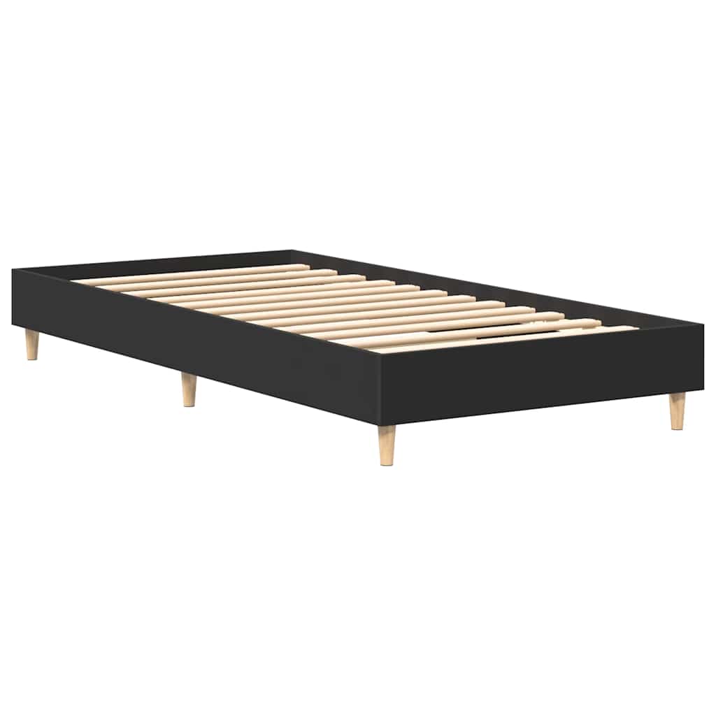 Bed Frame No Mattress Black 100x200 cm Engineered Wood