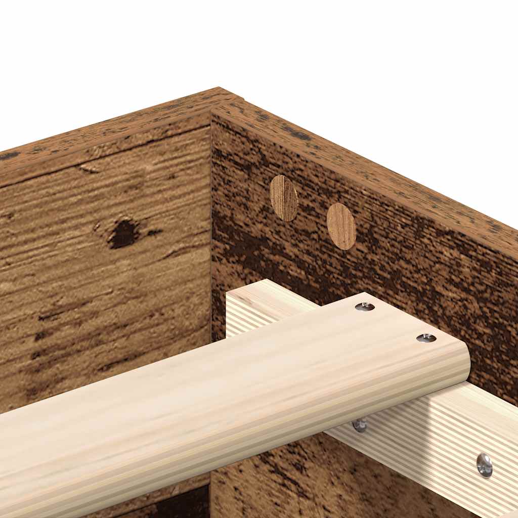 Bed Frame No Mattress Old Wood 100x200 cm Engineered Wood