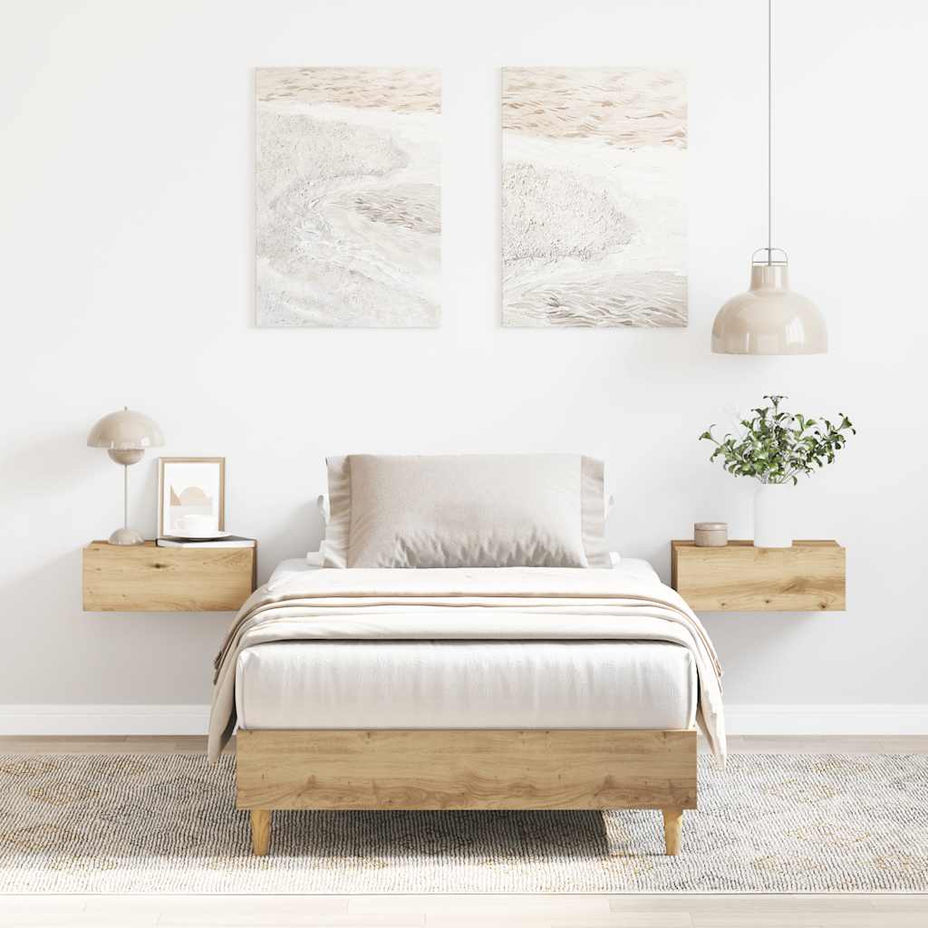 Bed Frame No Mattress Artisan Oak 100x200 cm Engineered Wood