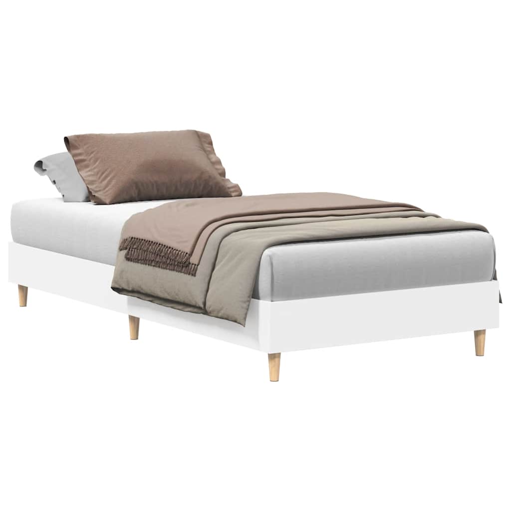 Bed Frame No Mattress White 90x200 cm Engineered Wood