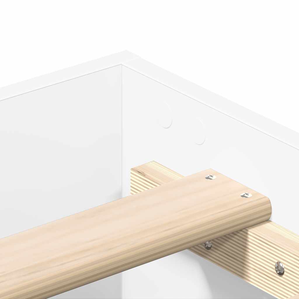 Bed Frame No Mattress White 90x200 cm Engineered Wood