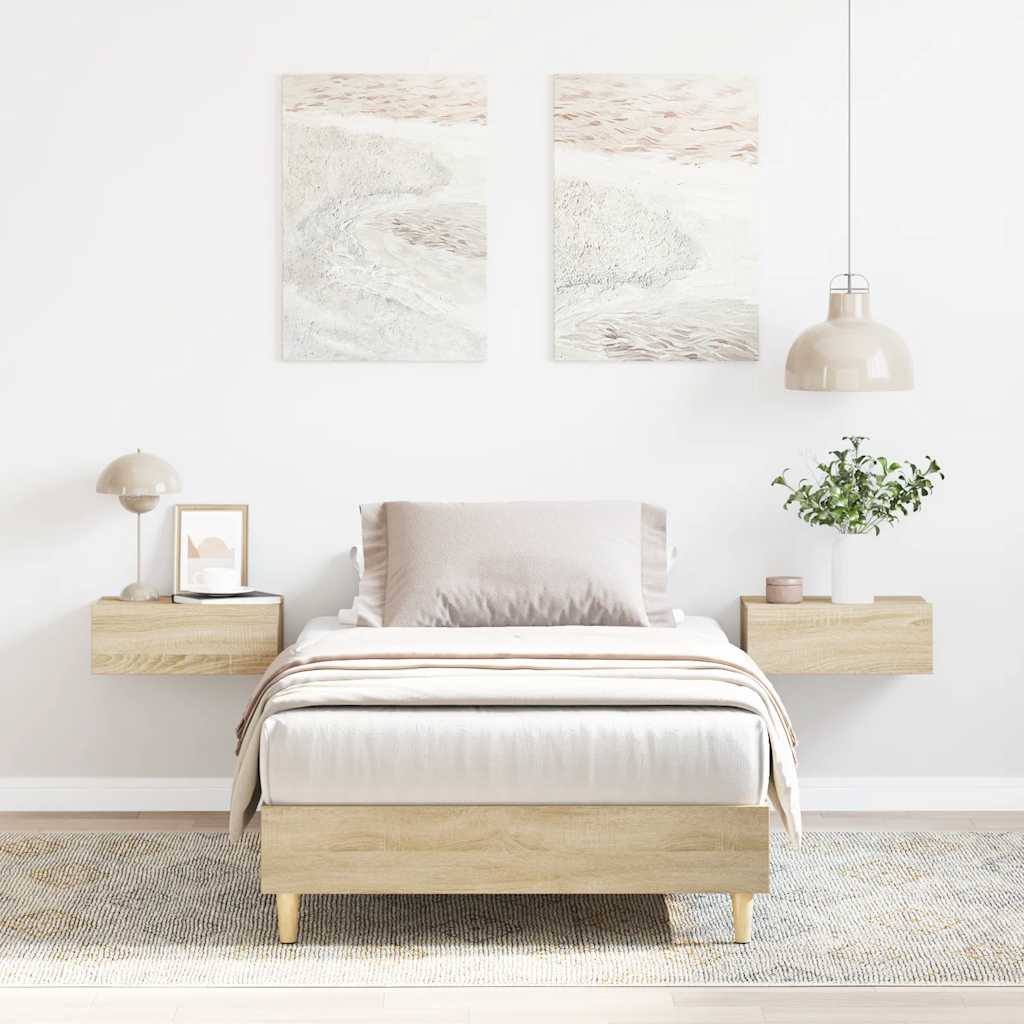 Bed Frame No Mattress Sonoma Oak 90x200 cm Engineered Wood
