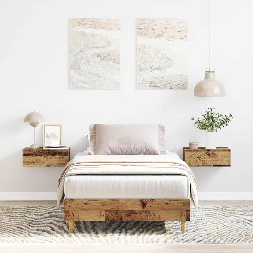Bed Frame No Mattress Old Wood 90x200 cm Engineered Wood
