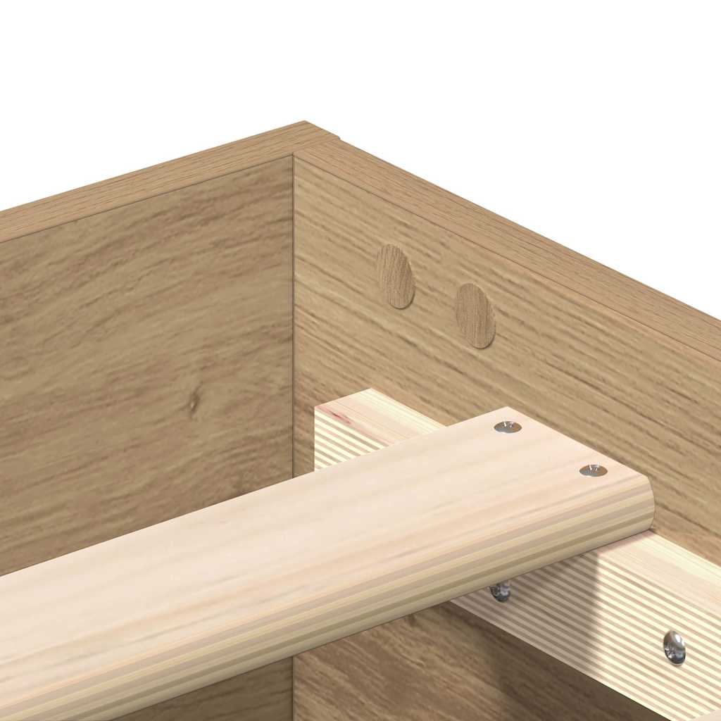 Bed Frame No Mattress Artisan Oak 90x200 cm Engineered Wood