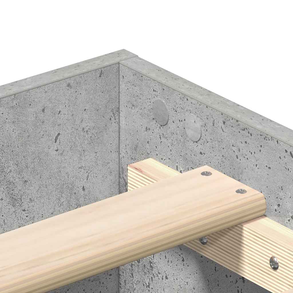 Bed Frame No Mattress Concrete Grey 90x190 cm Single Engineered Wood