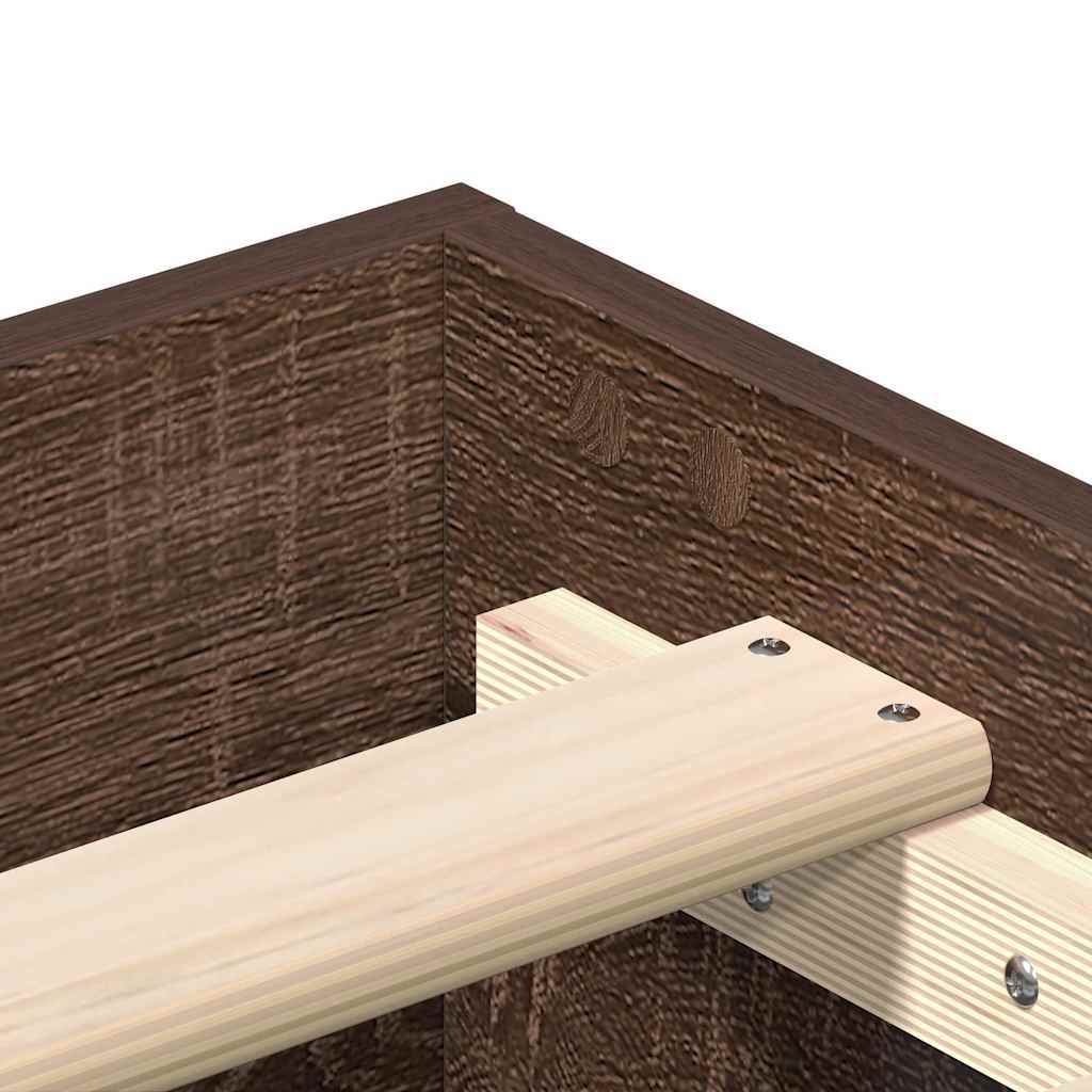 Bed Frame No Mattress Brown Oak 90x190 cm Single Engineered Wood