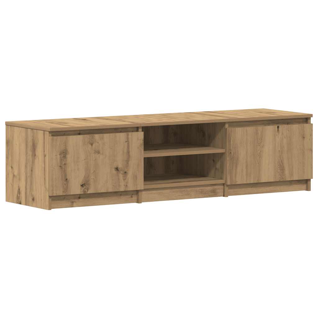 Modern Wooden 55 Inch TV Tele Stand Unit Cabinet With 2 Doors & Open Storage