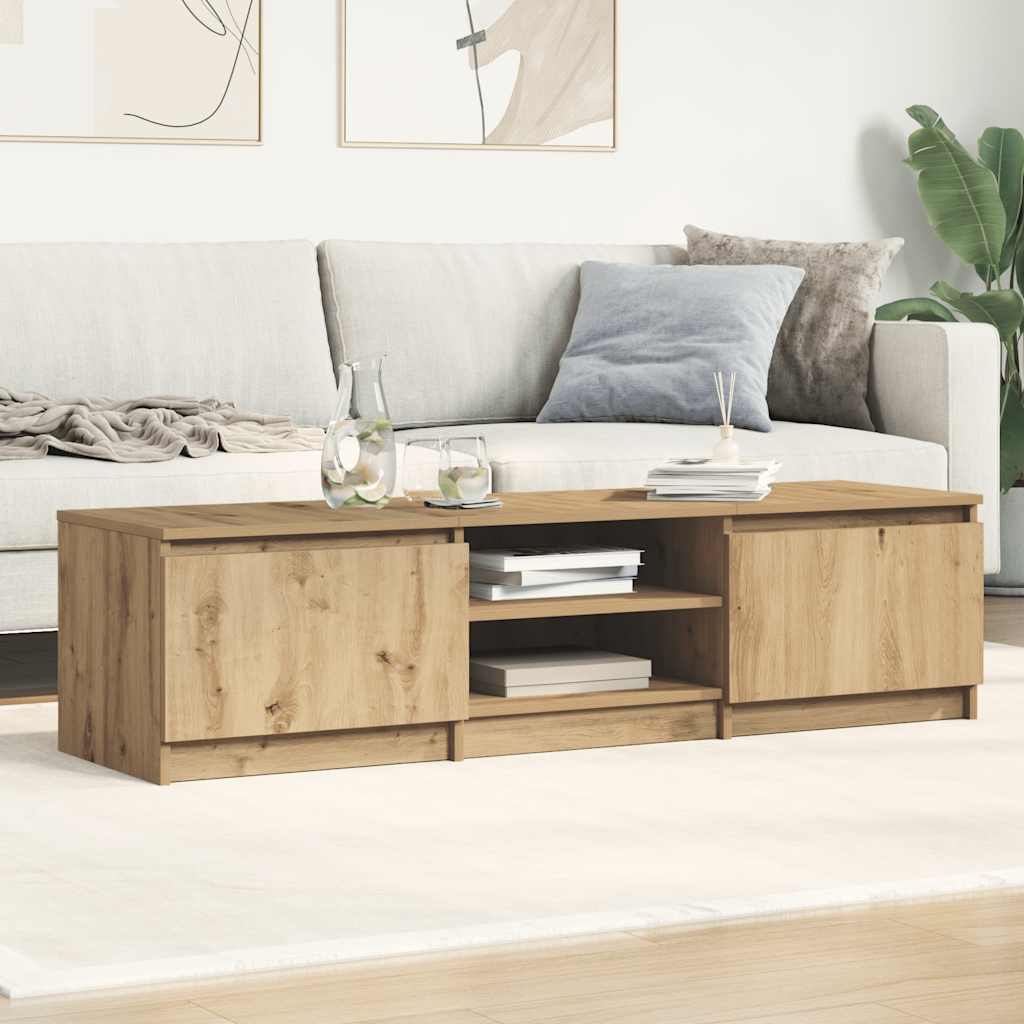 Modern Wooden 55 Inch TV Tele Stand Unit Cabinet With 2 Doors & Open Storage