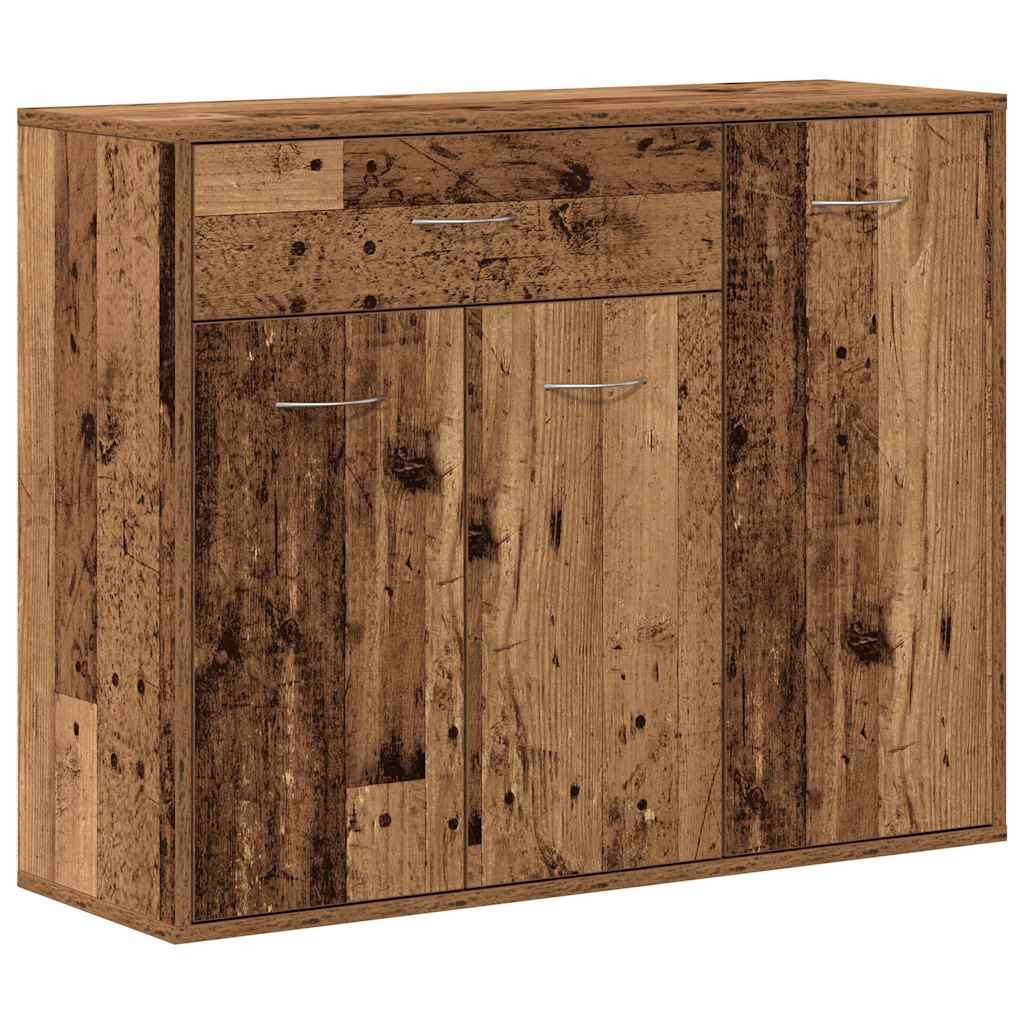 Modern Wooden Sideboard Storage Cabinet Unit With 3 Doors & Drawer Wood