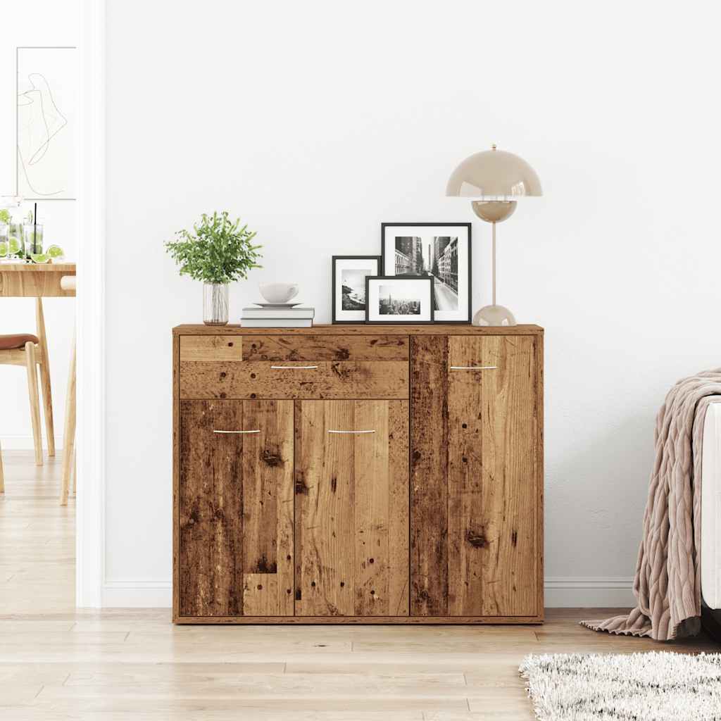 Modern Wooden Sideboard Storage Cabinet Unit With 3 Doors & Drawer Wood