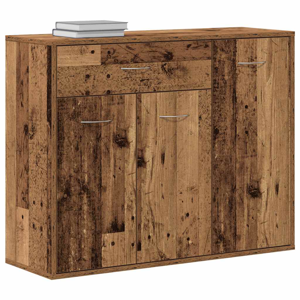 Modern Wooden Sideboard Storage Cabinet Unit With 3 Doors & Drawer Wood