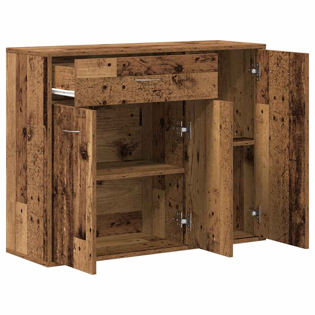 Modern Wooden Sideboard Storage Cabinet Unit With 3 Doors & Drawer Wood