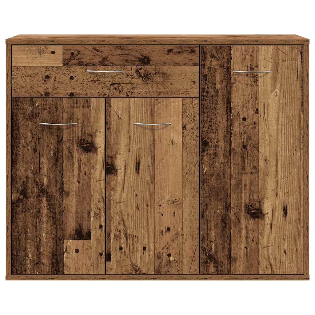 Modern Wooden Sideboard Storage Cabinet Unit With 3 Doors & Drawer Wood