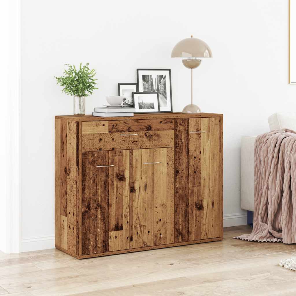 Modern Wooden Sideboard Storage Cabinet Unit With 3 Doors & Drawer Wood