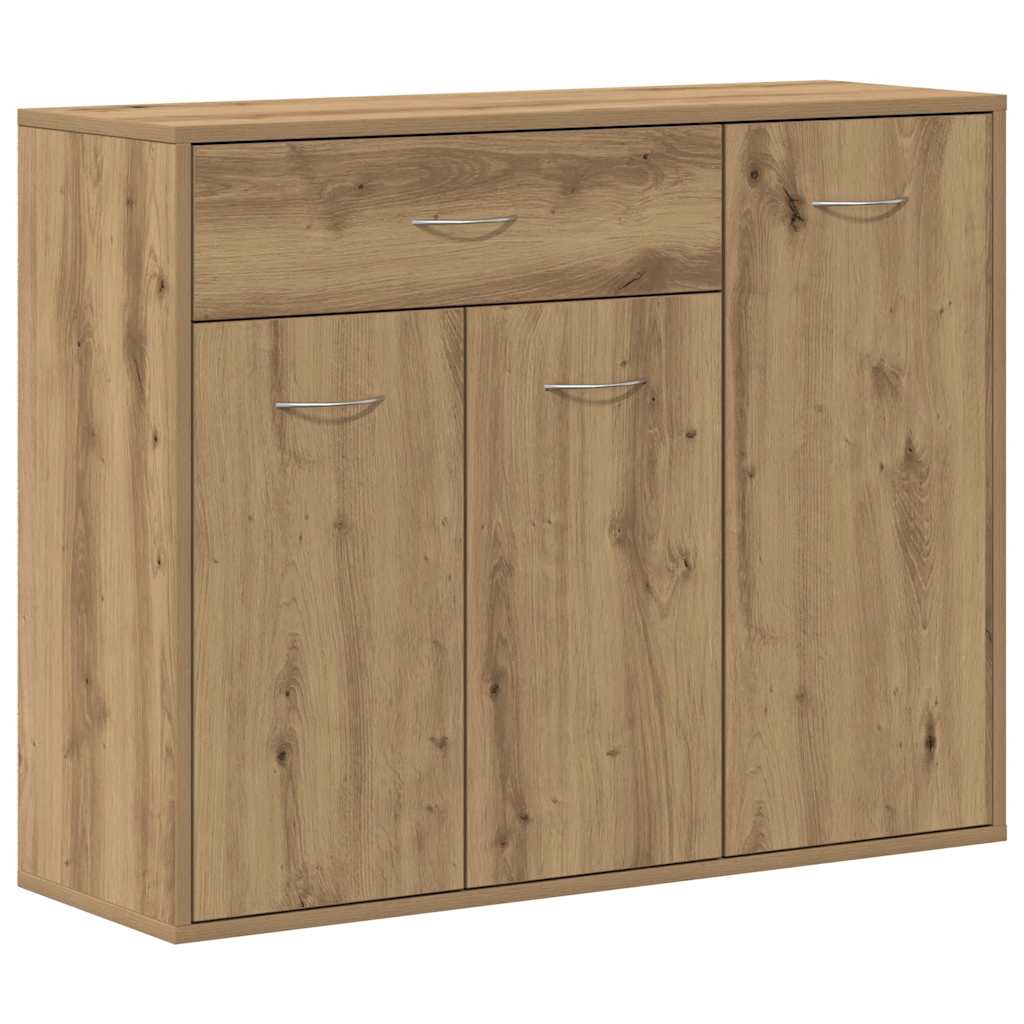 Modern Wooden Sideboard Storage Cabinet Unit With 3 Doors & Drawer Wood