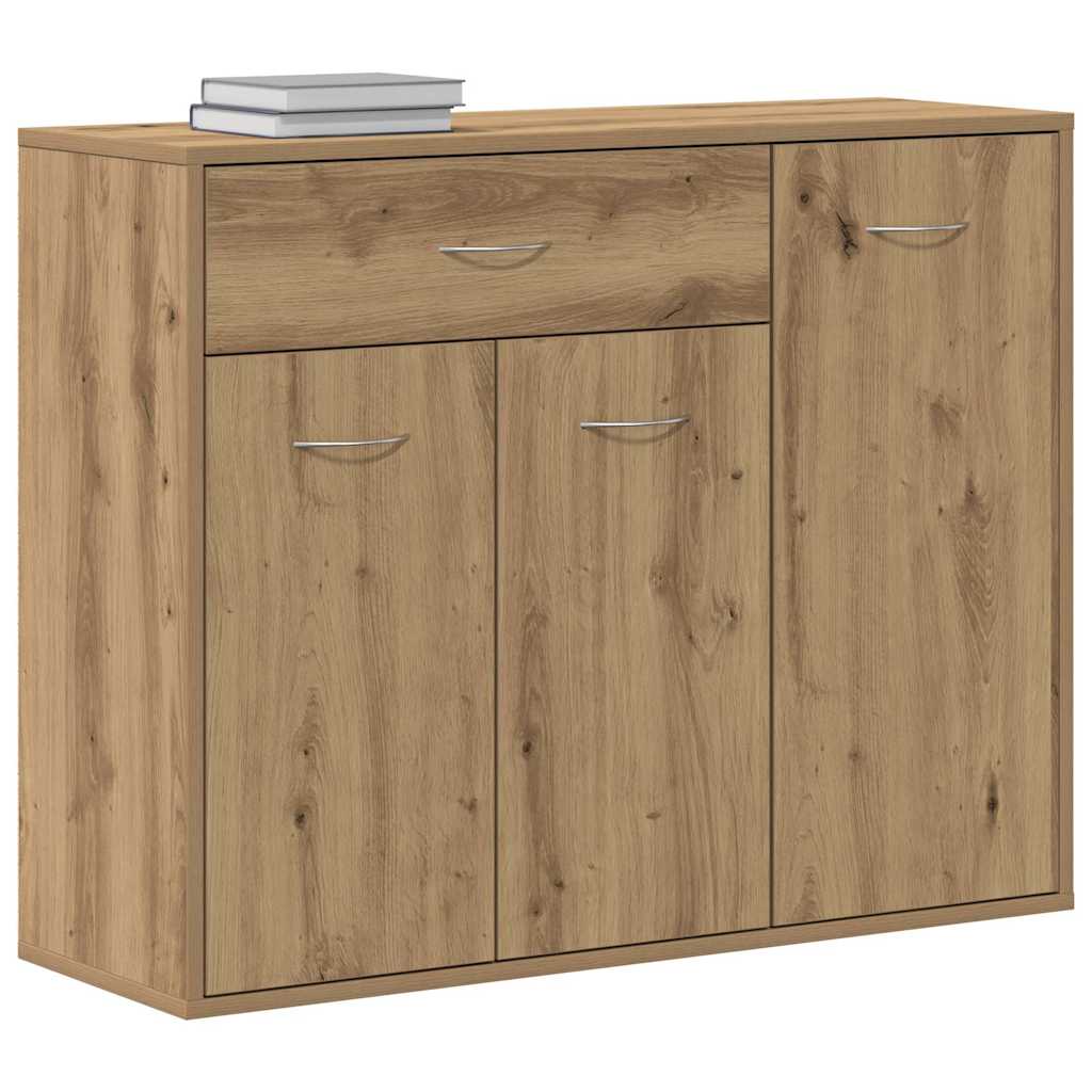 Modern Wooden Sideboard Storage Cabinet Unit With 3 Doors & Drawer Wood