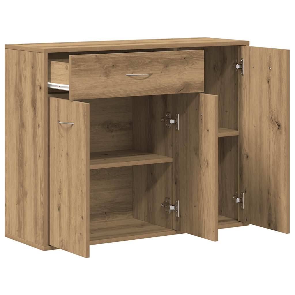 Modern Wooden Sideboard Storage Cabinet Unit With 3 Doors & Drawer Wood